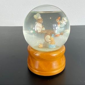 Clown and bear musical snow globe
